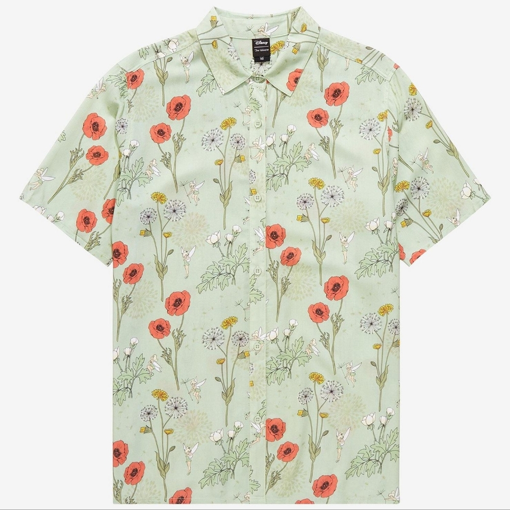 NWT Her Universe Disney Peter Pan Tinker Bell Women's Oversized Button Up Sz 3X